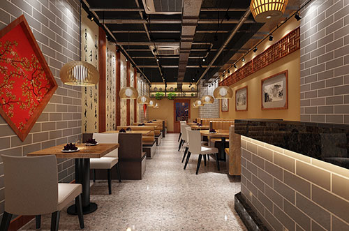 兰州传统中式餐厅餐馆装修设计效果图